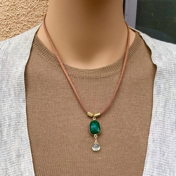 Suede Cord sundance charm artisan Necklace - Picture 7 of 11